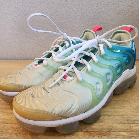 Nike Air Vapormax Plus Blue Green White Sneaker Shoes Womens Sz 8 | DQ7651-300 - Picture 6 of 13